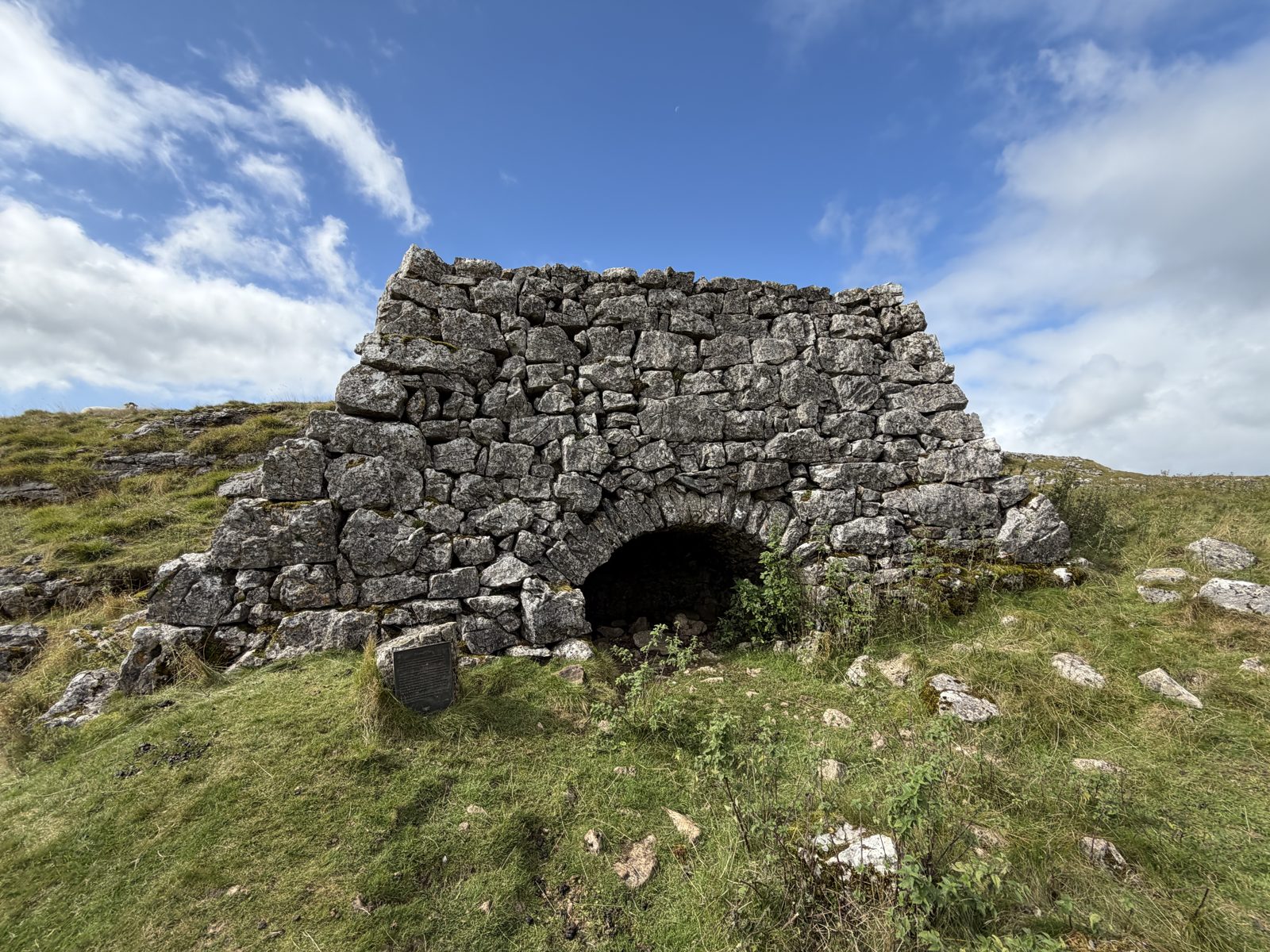 A restored lime kiln on the limestone terrace above Wharfedale