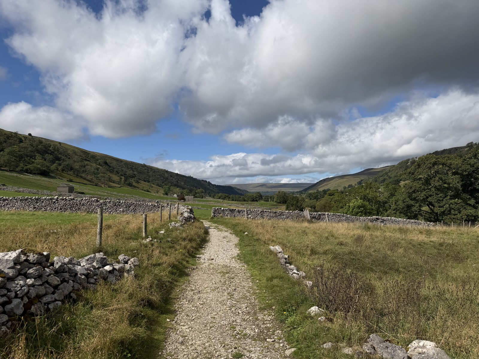The walled track out of Kettlewell heading up the dale
