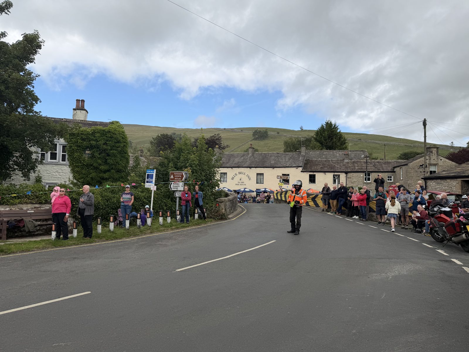 The road through Kettlewell cleared for the riders