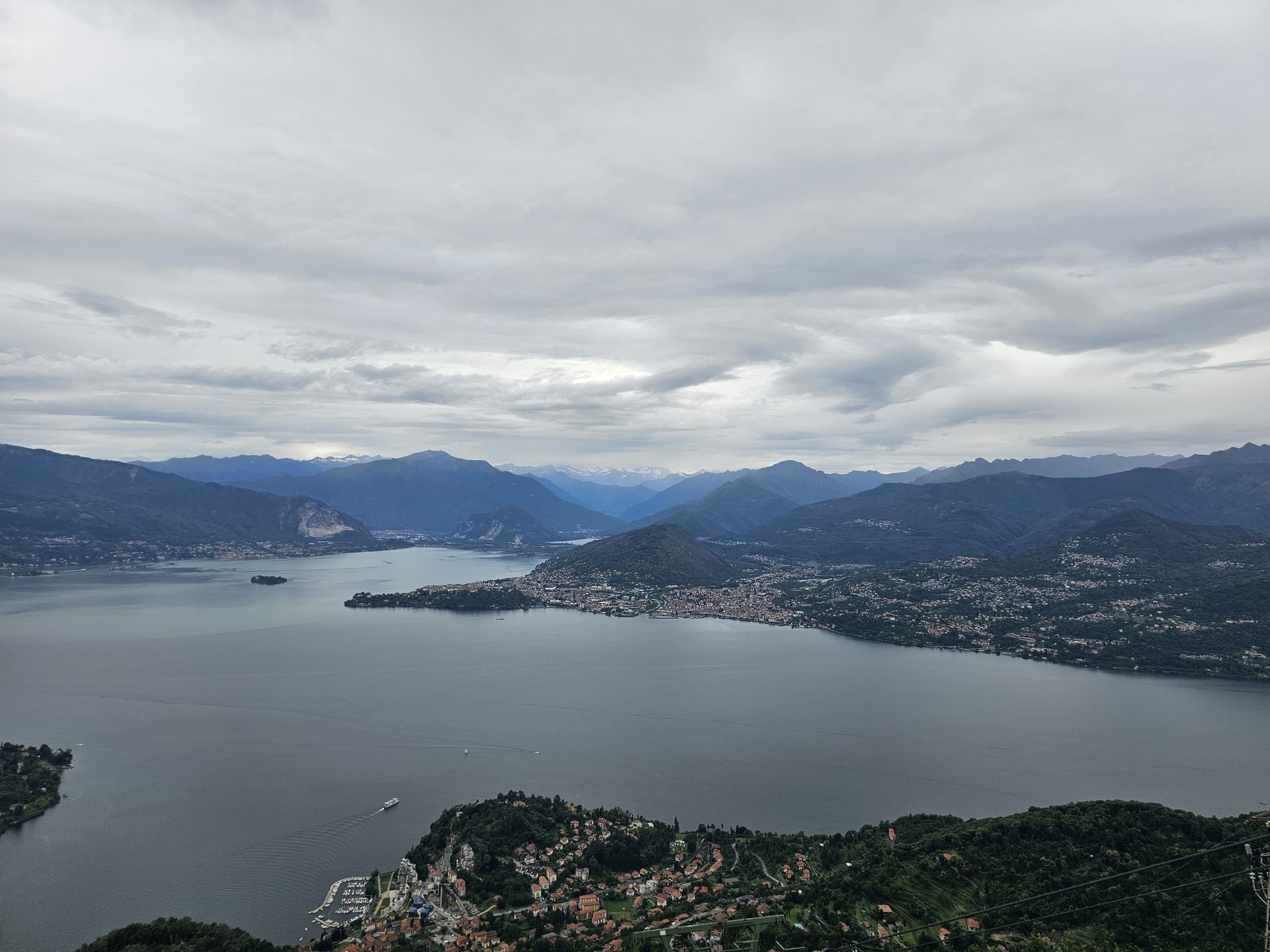 Looking down over Lake Maggiore from Sasso del Ferro